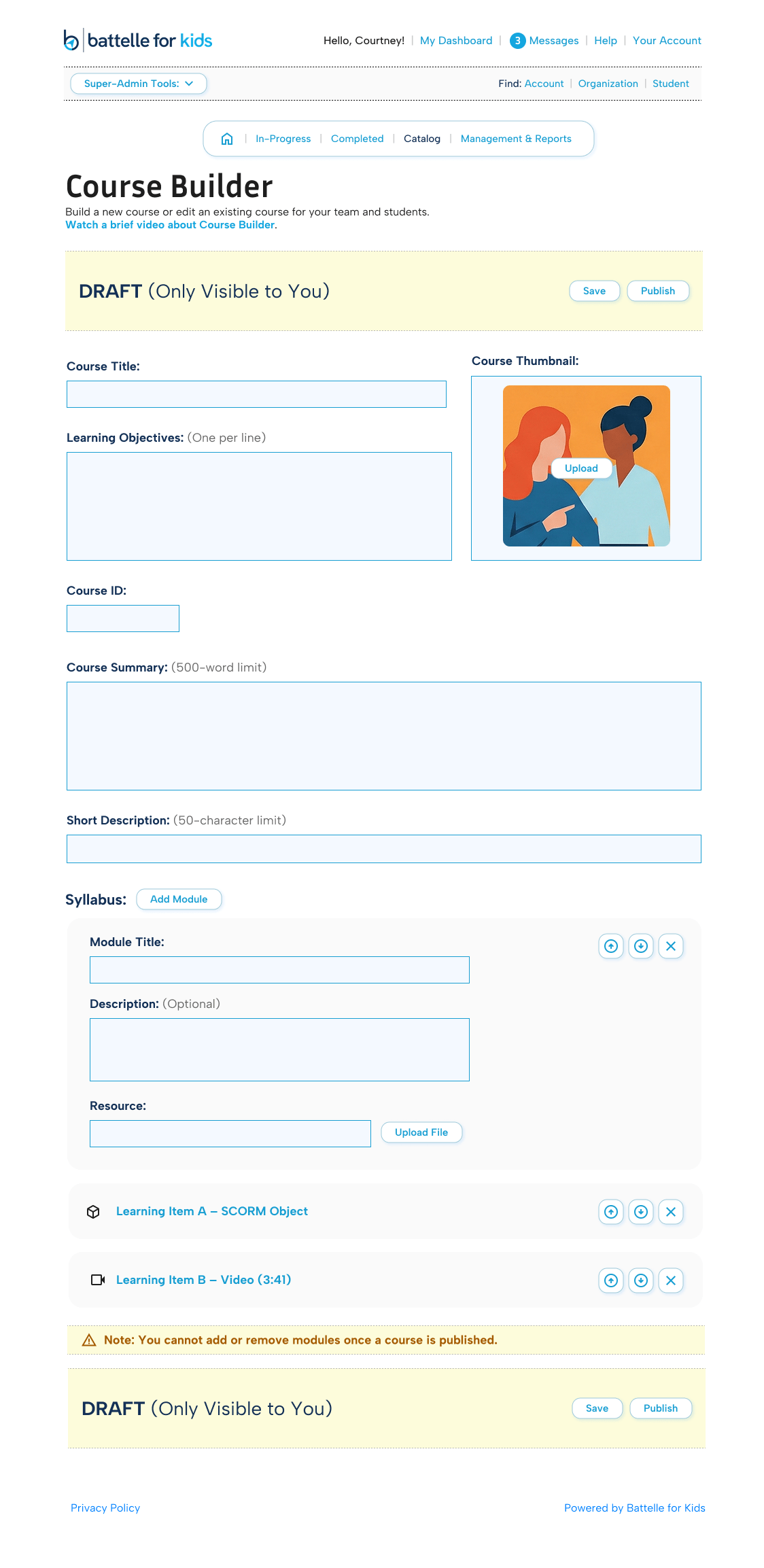 screenshot of view-building screen